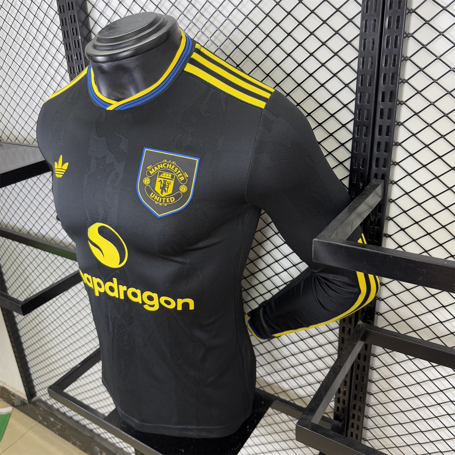 Manchester United 25-26 Third Black Long Sleeves Jersey - Player Version - UnitedFutballJersey