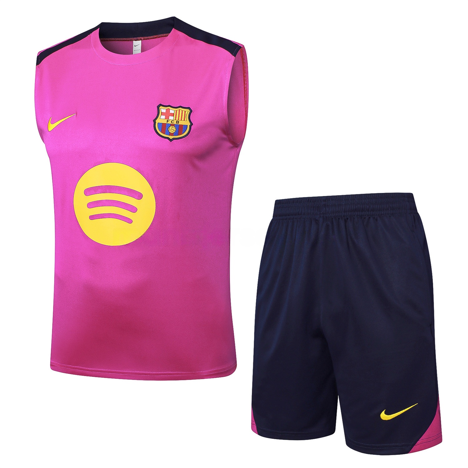 B.A.R.S.A 25-26 Vest Training Set - Purple Pink Vest and Black Shorts - UnitedFutballJersey