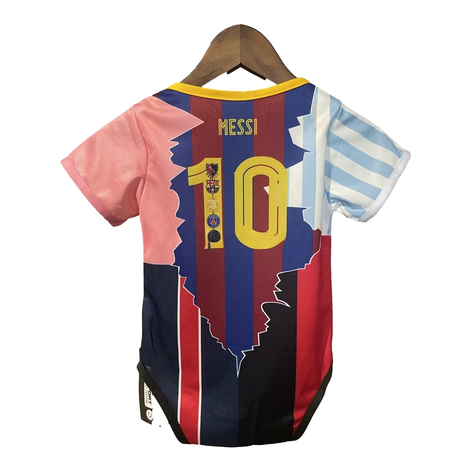 Messi Career Commemorative Baby Crawling Suit - Argentina B.A.R.S.A INT M.A.M Paris Saint-Germain PSG - UnitedFutballJersey