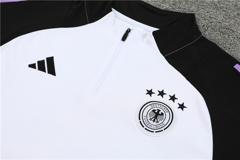 Germany 2024 Long Sleeve Training Set - White With Black - UnitedFutballJersey