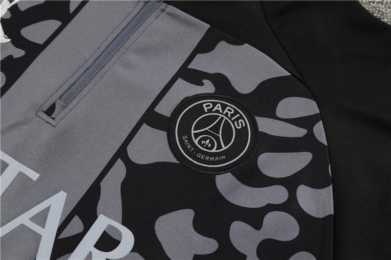 Paris Saint-Germain PSG 23-24 Kids Long Sleeve Training Set Gray Black - UnitedFutballJersey