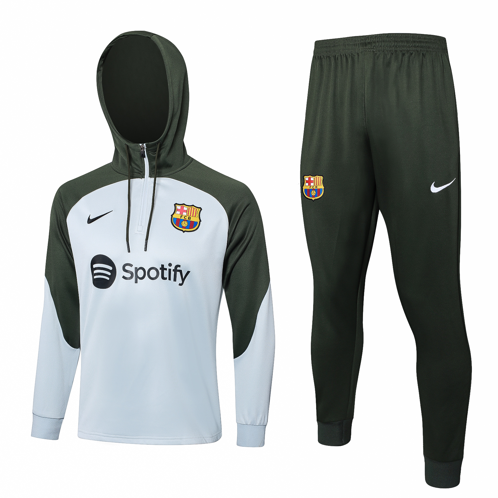 B.A.R.S.A 23-24 Men's Training Hoodie + Pants - Light Grey - UnitedFutballJersey