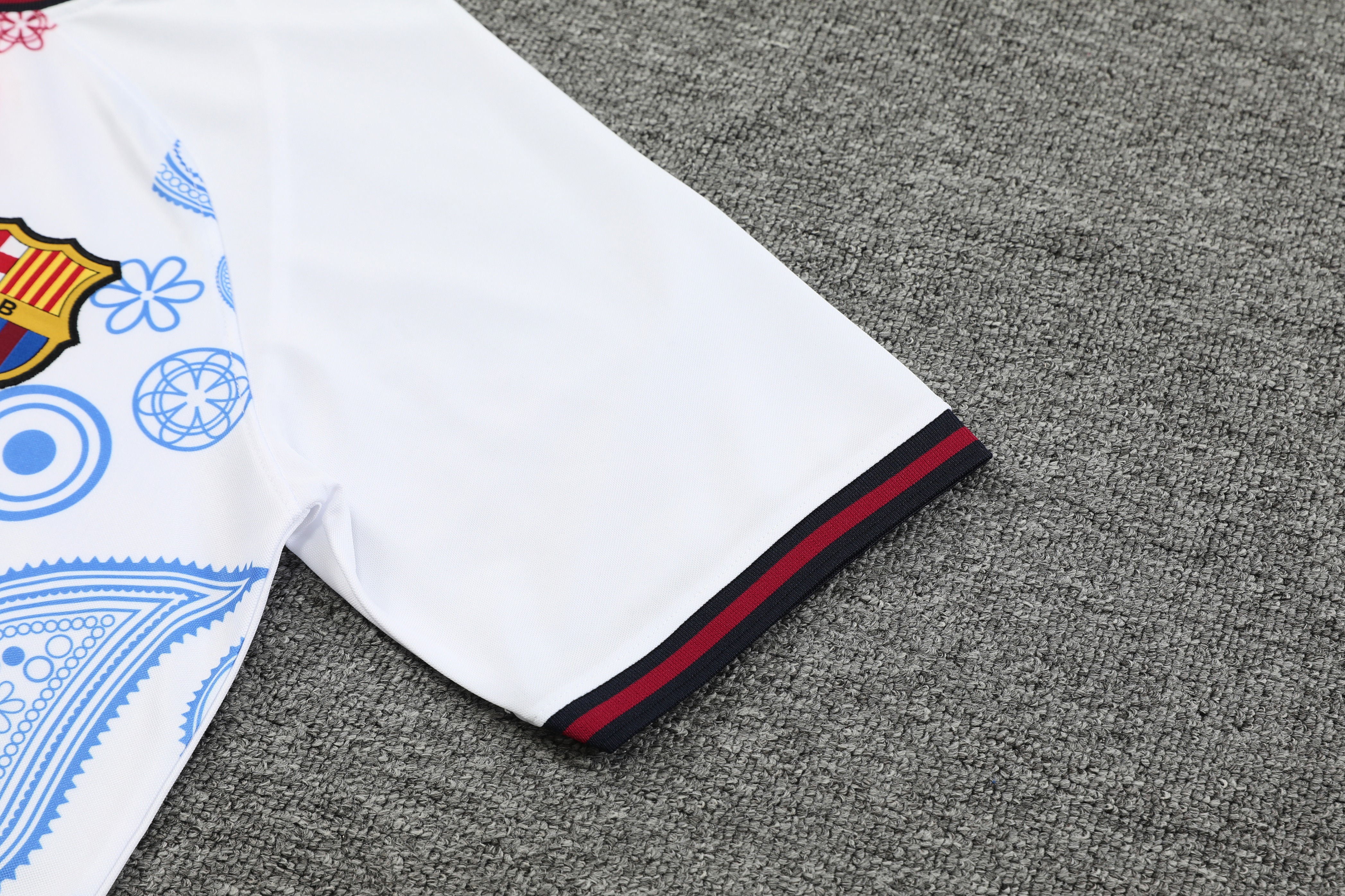 Barcelona 24-25 Short-Sleeve Training Set - White with Pattern - UnitedFutballJersey