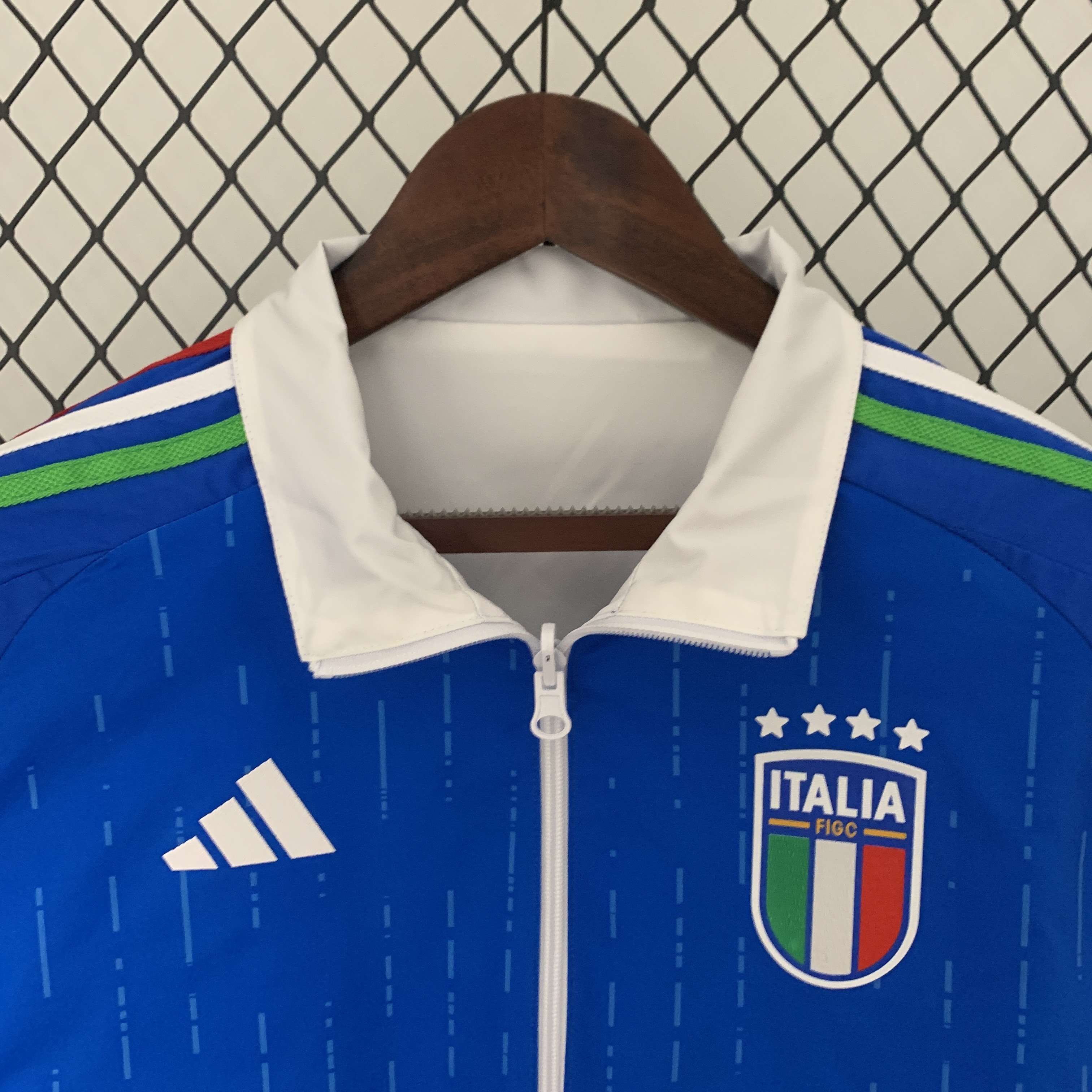 Italy 23-24 Double Sided Windbreaker - Blue & White - UnitedFutballJersey