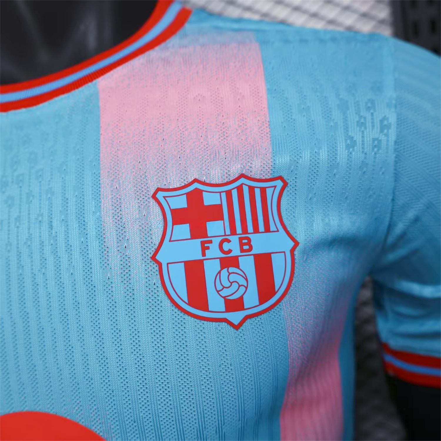 B.A.R.S.A 25-26 Orange Logo Pink & Light Blue Special Jersey - Player Version - UnitedFutballJersey