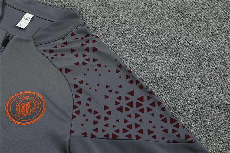 Manchester City 23-24 Long Sleeve Training Set -Dark Grey - UnitedFutballJersey