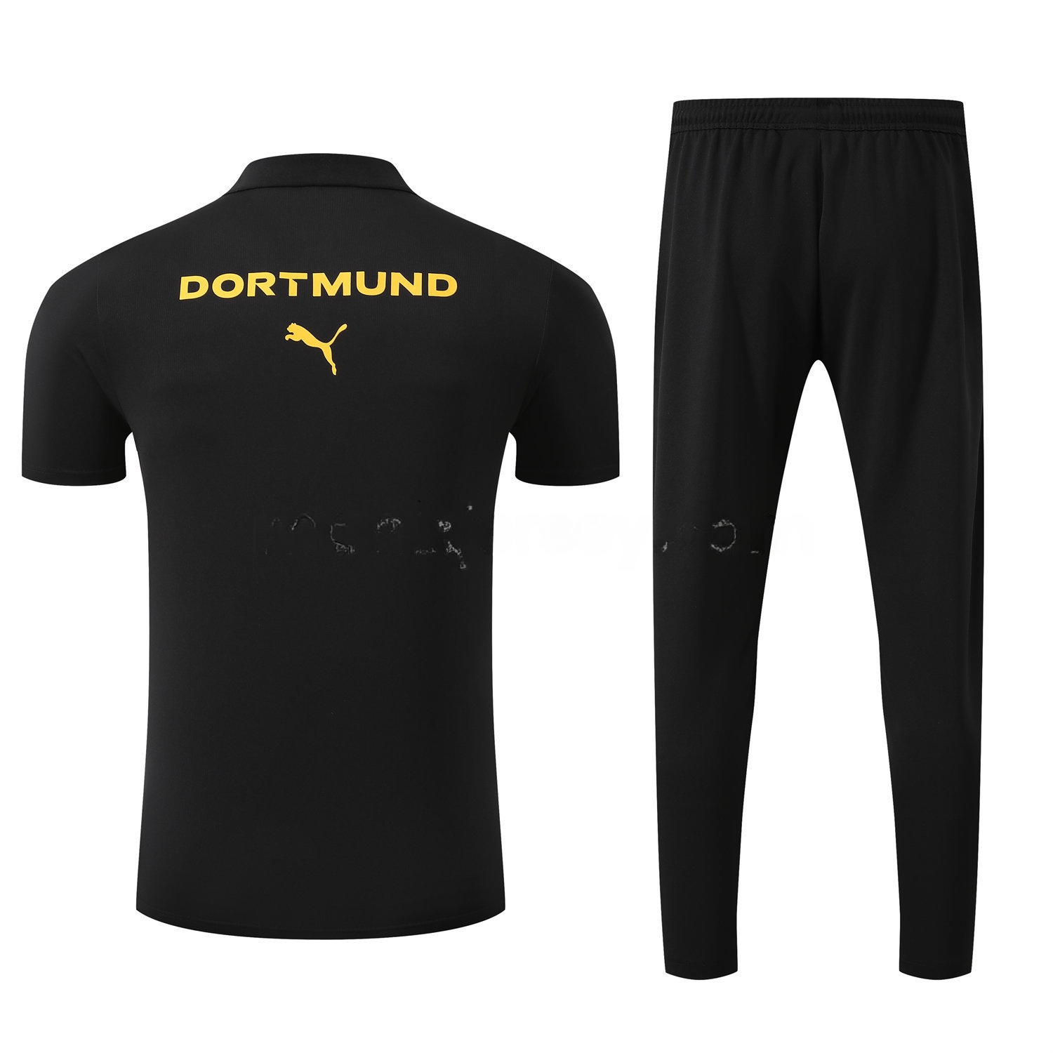 Dortmund 25-26 POLO Short-Sleeve Training Set - Black Top and Pants - UnitedFutballJersey