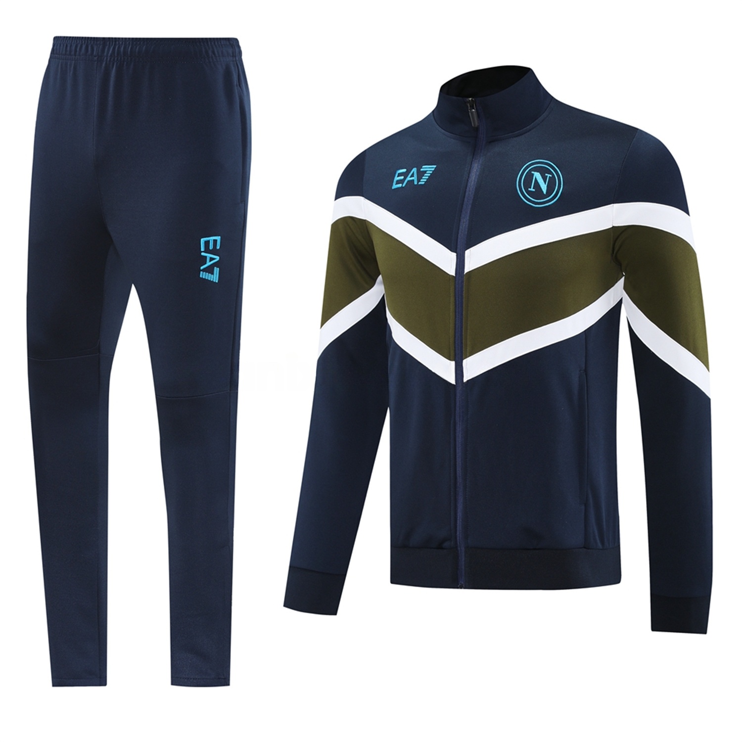 Napoli 24-25 Throwback Jacket Training Tracksuit - Deep Blue Jackets & Pants - UnitedFutballJersey