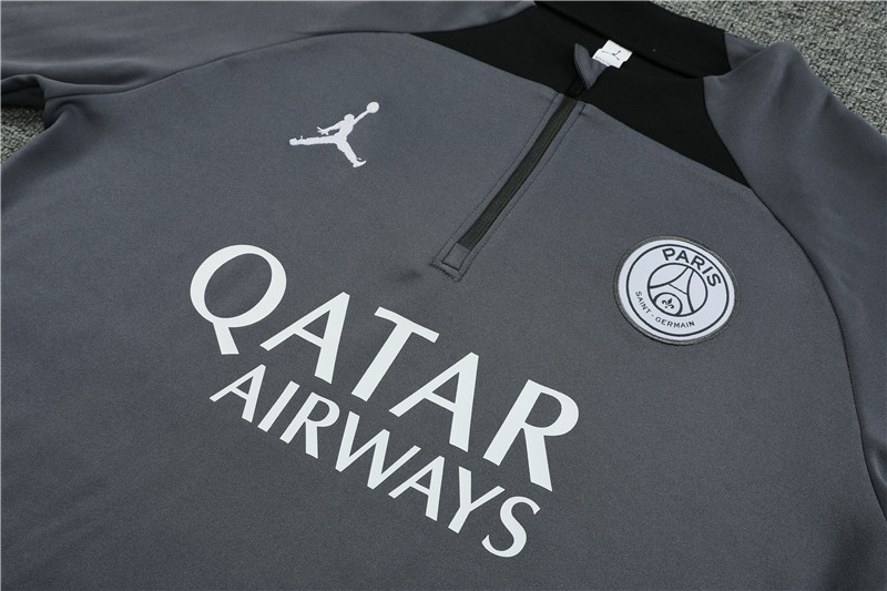 Paris Saint-Germain PSG 23-24 Kids Long Sleeve Training Set Deep Gray - UnitedFutballJersey
