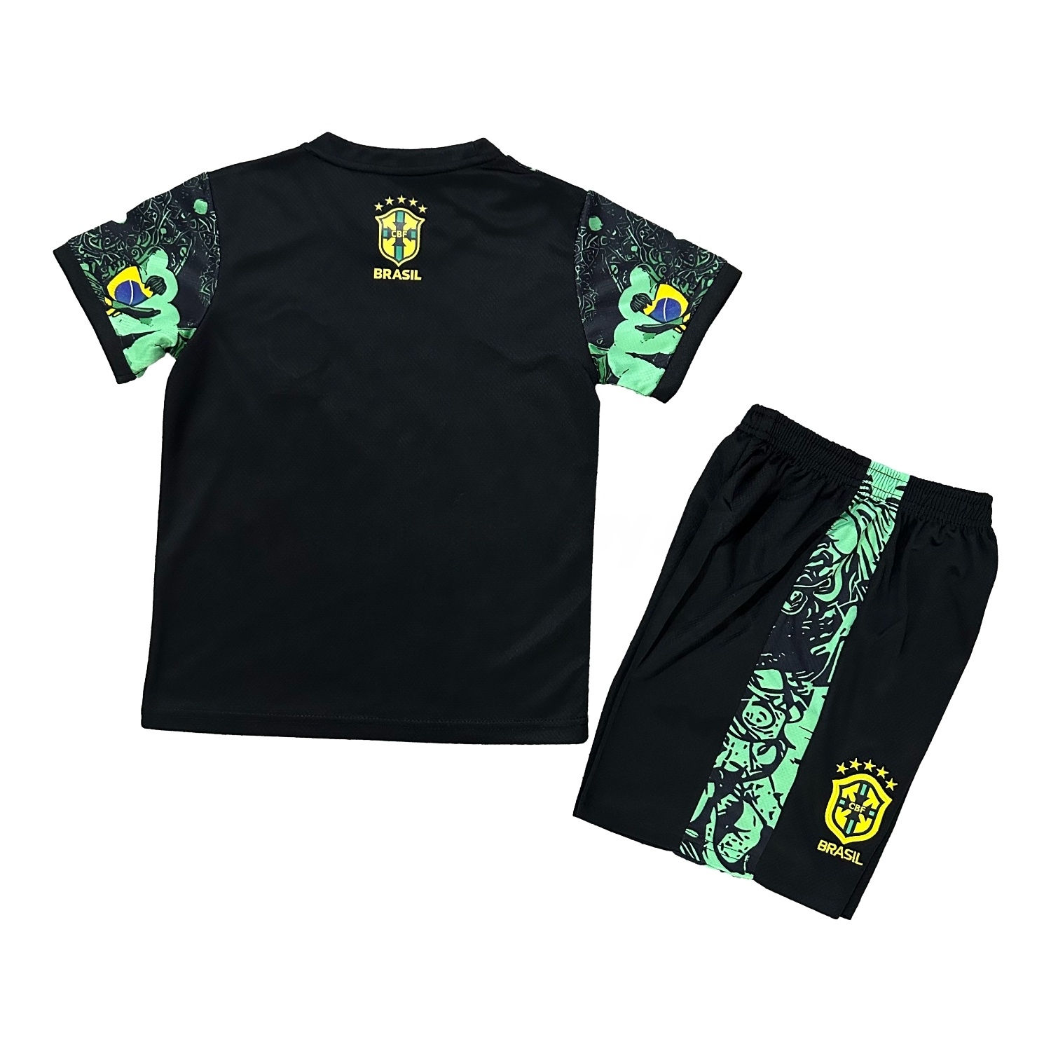 Brazil 25-26 Christ the Redeemer Statue Kids Kit - Green - UnitedFutballJersey