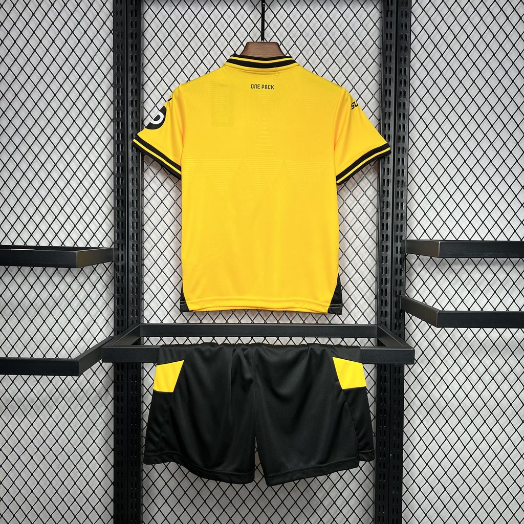 Wolverhampton Wanderers Wolves 24-25 Home Stadium Kids Kit - UnitedFutballJersey