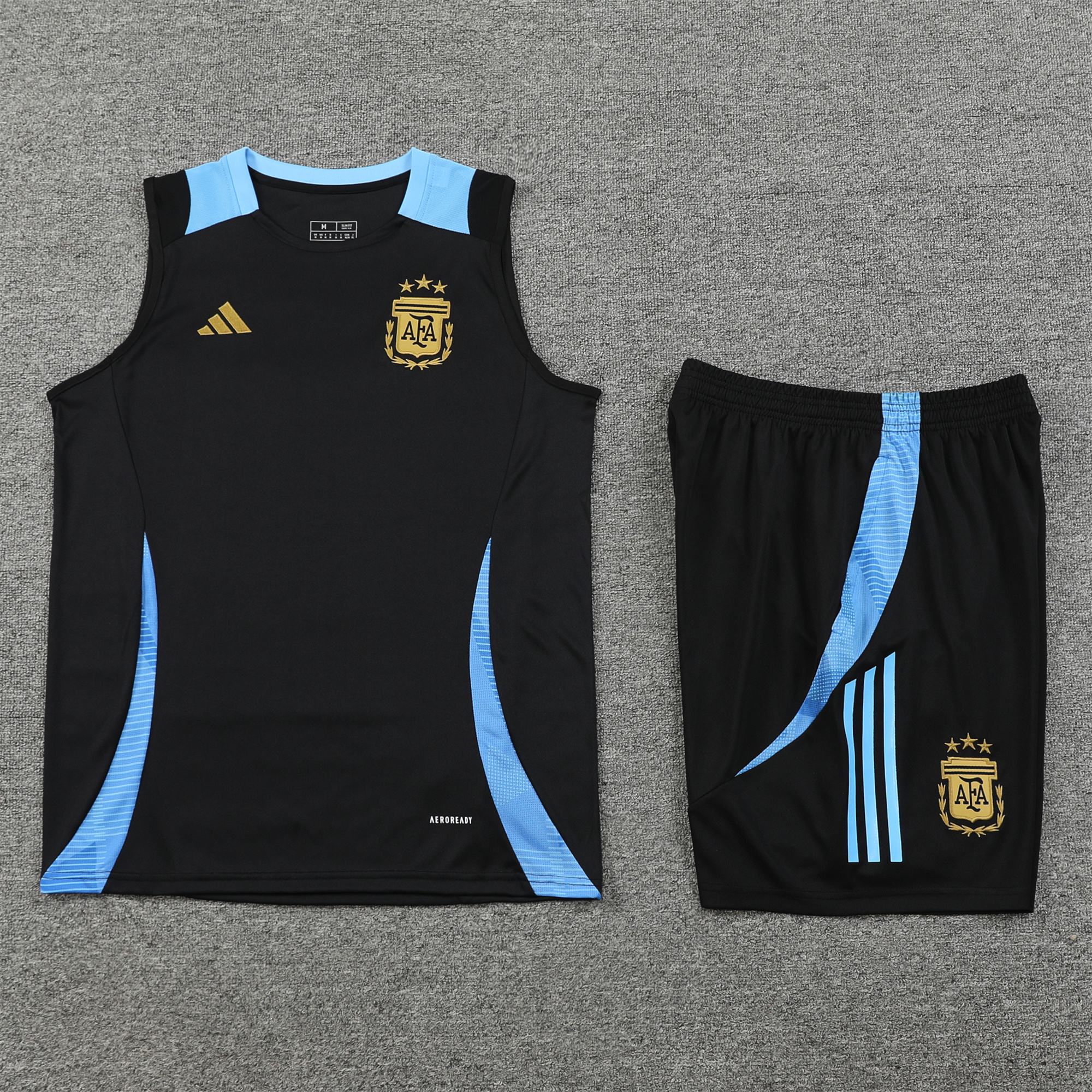 Argentina 24-25 Vest Training Set - Black - UnitedFutballJersey