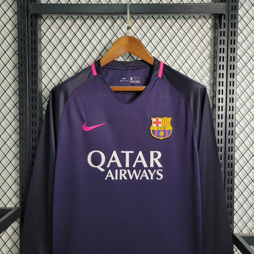 B.A.R.S.A Retro 16-17 Away Stadium Long Sleeve Jersey - UnitedFutballJersey