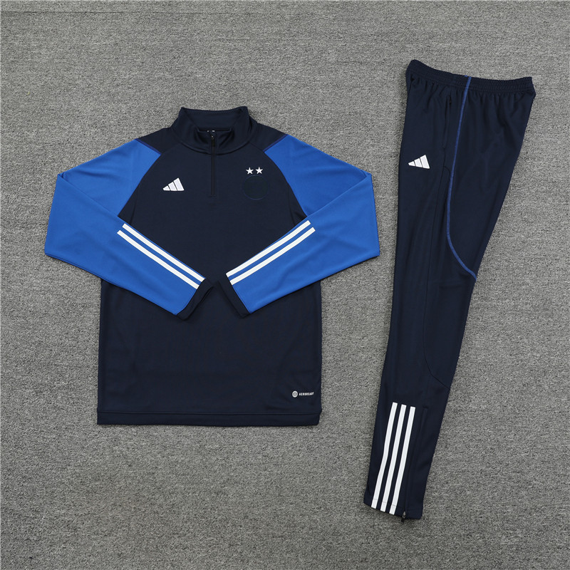 Algeria 23-24 Long Sleeve Training Set -Black and Blue - UnitedFutballJersey