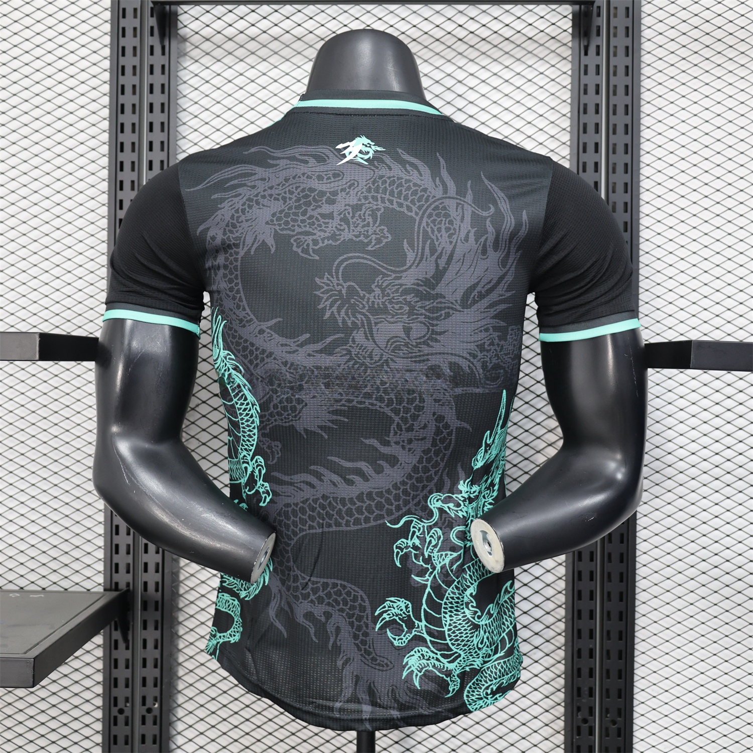 Algeria 25-26 Green Dragon Pattern Black Jersey - Player Version - UnitedFutballJersey