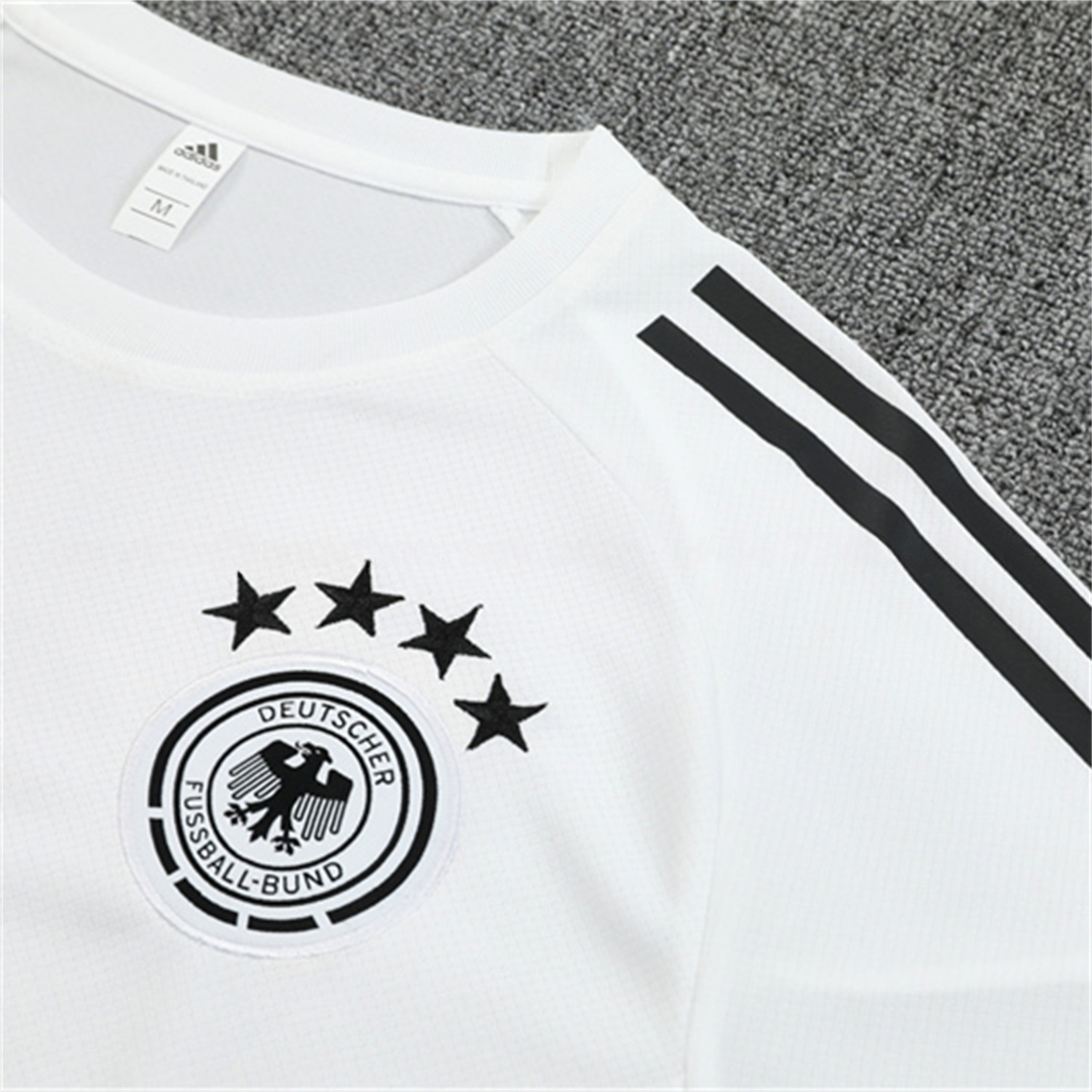 Germany 25-26 Kids Short-Sleeve Training Set - White Top & Black Shorts - UnitedFutballJersey