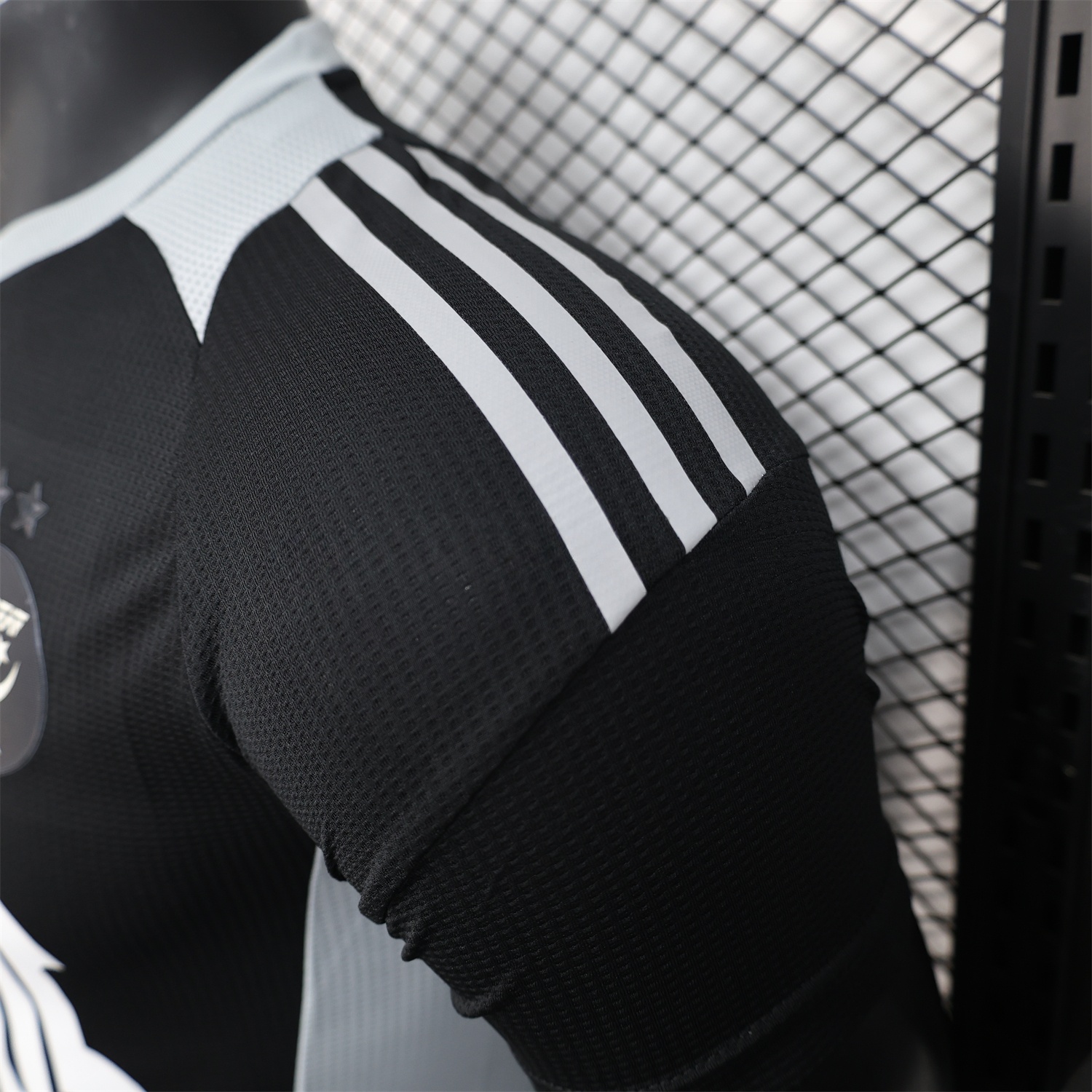 Algeria 25-26 Pure Black with White Chest Text Jersey - Player Version - UnitedFutballJersey