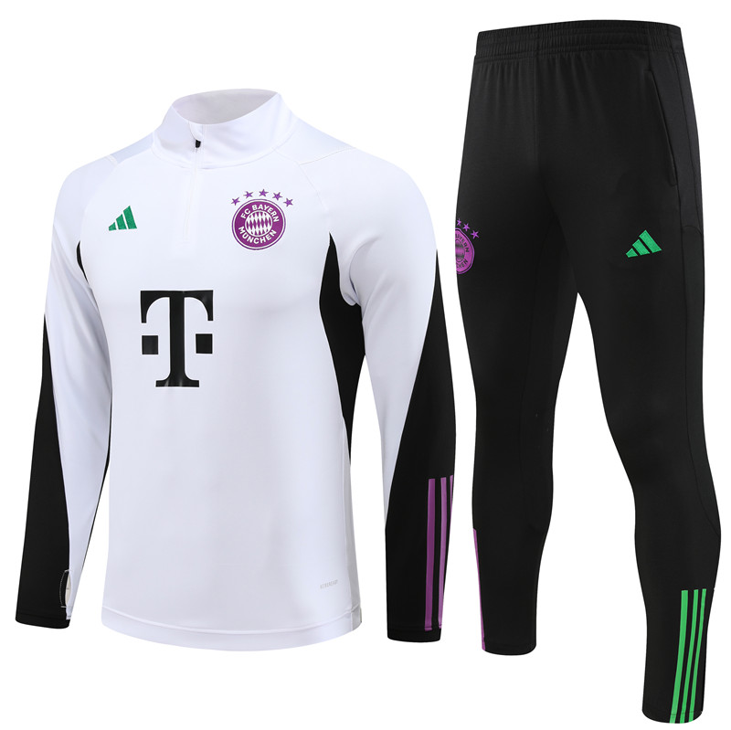 Bayern Munich 23-24 Long Sleeve Training Set -White - UnitedFutballJersey
