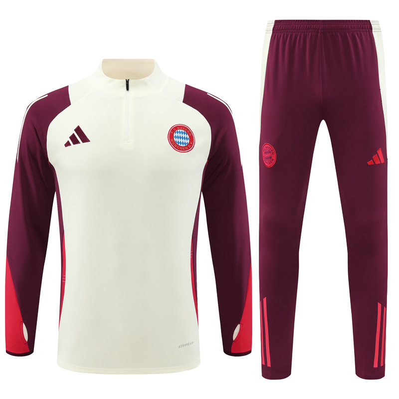 Bayern Munich 24-25 Long Sleeve Training Set - White & Red - UnitedFutballJersey