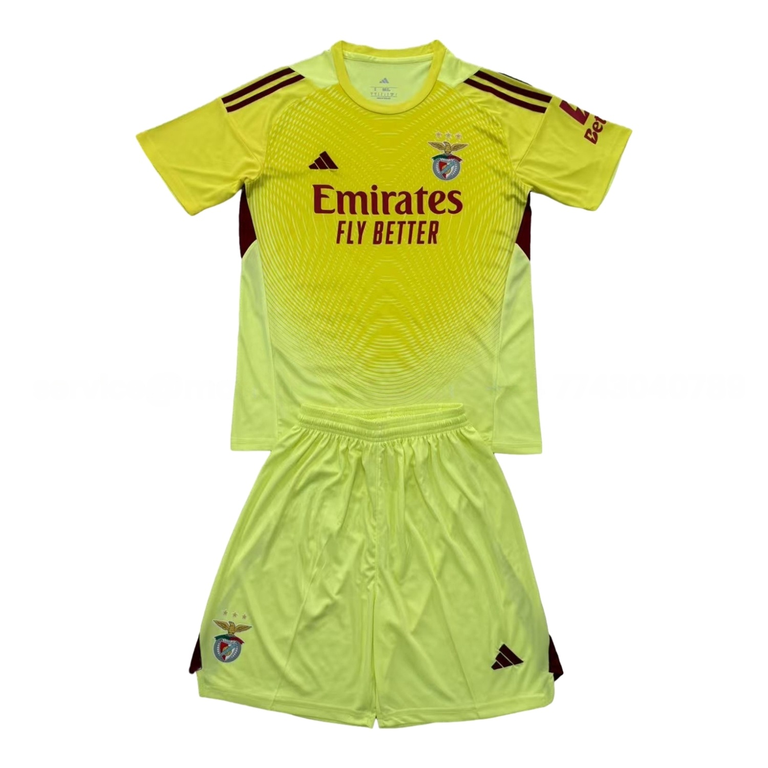 Benfica 25-26 Yellow Goalkeeper Men's Adult Jersey Set - Fans Version - UnitedFutballJersey