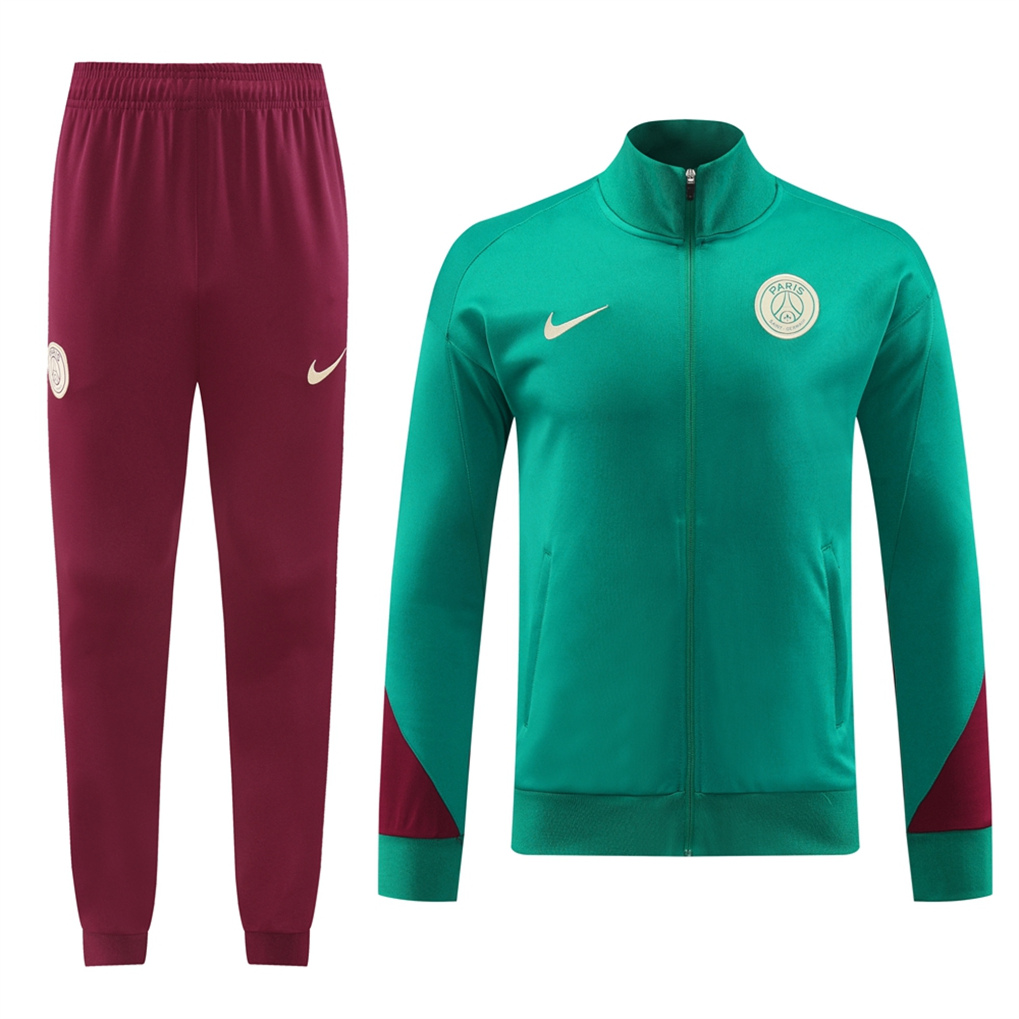 Paris Saint-Germain PSG 24-25 Jacket Training Tracksuit - Green & Red - UnitedFutballJersey