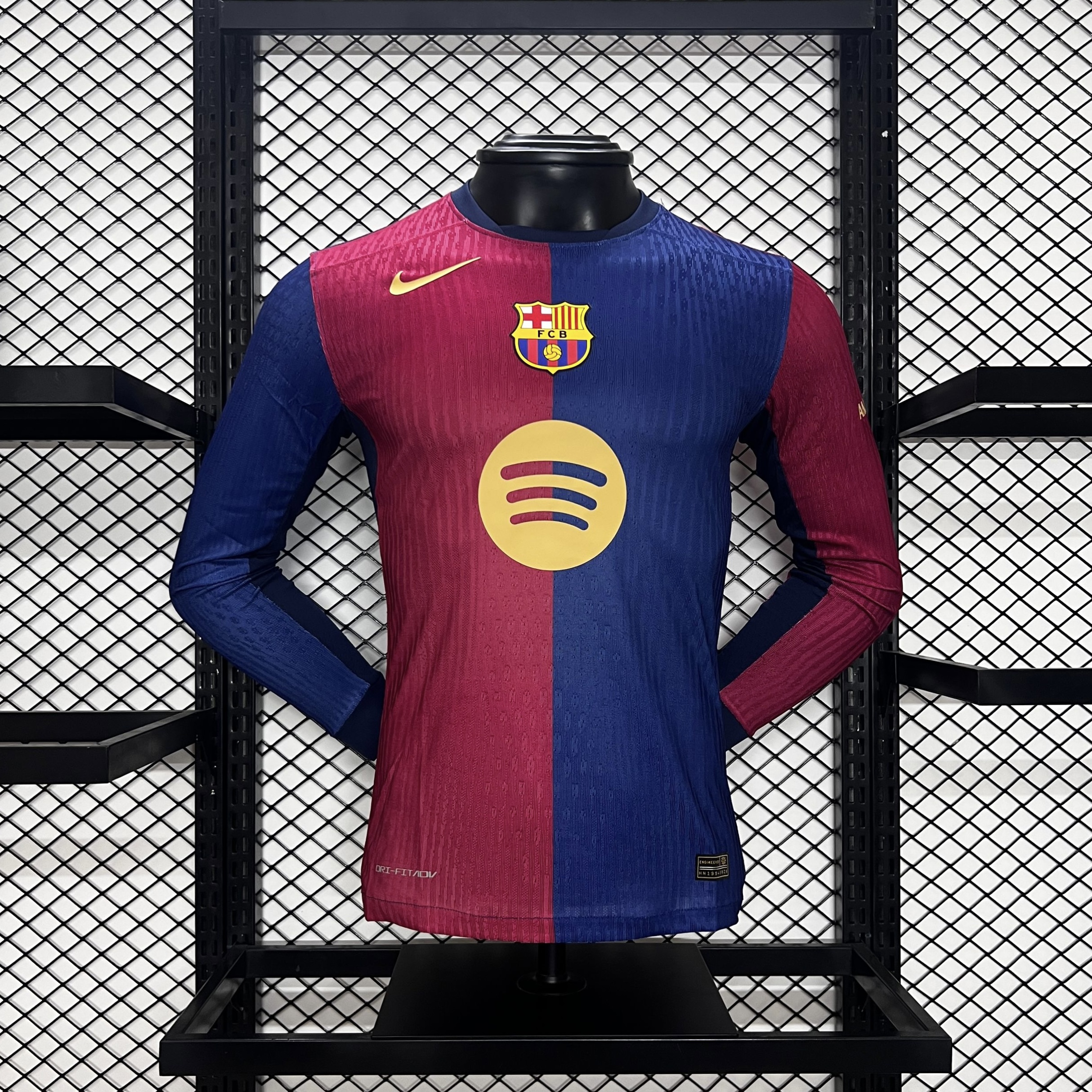 B.A.R.S.A 24-25 Home Long Sleeve Jersey with Big Logo - Player Version - UnitedFutballJersey