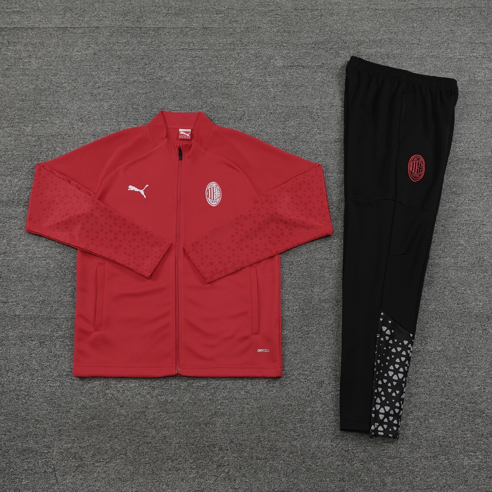 AC Milan 23-24 Jacket Training Tracksuit - Red - UnitedFutballJersey