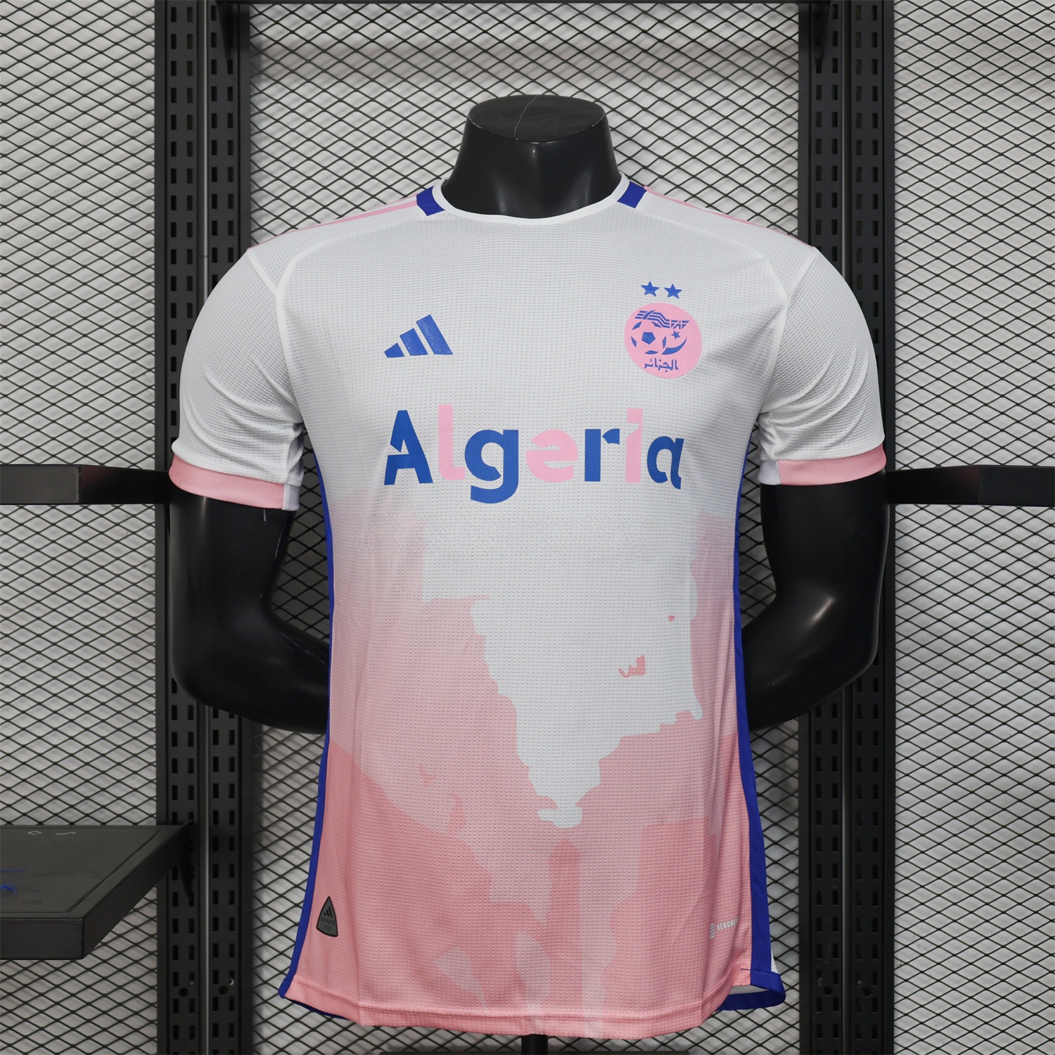 Algeria 25-26 Pink Mountains Silhouette White Jersey - Player Version - UnitedFutballJersey