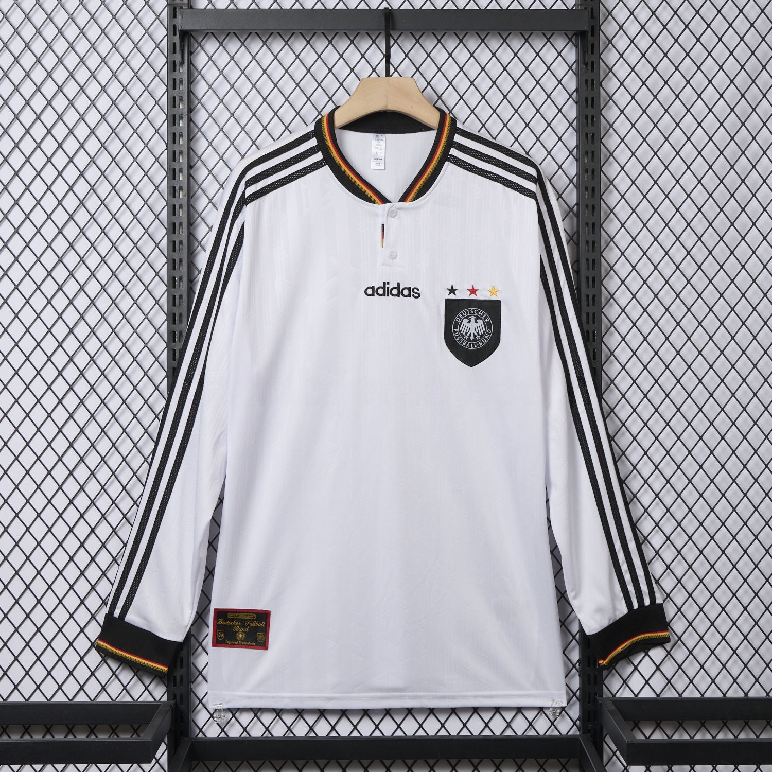 Retro Germany 1996 Home Long Sleeves Jersey - UnitedFutballJersey