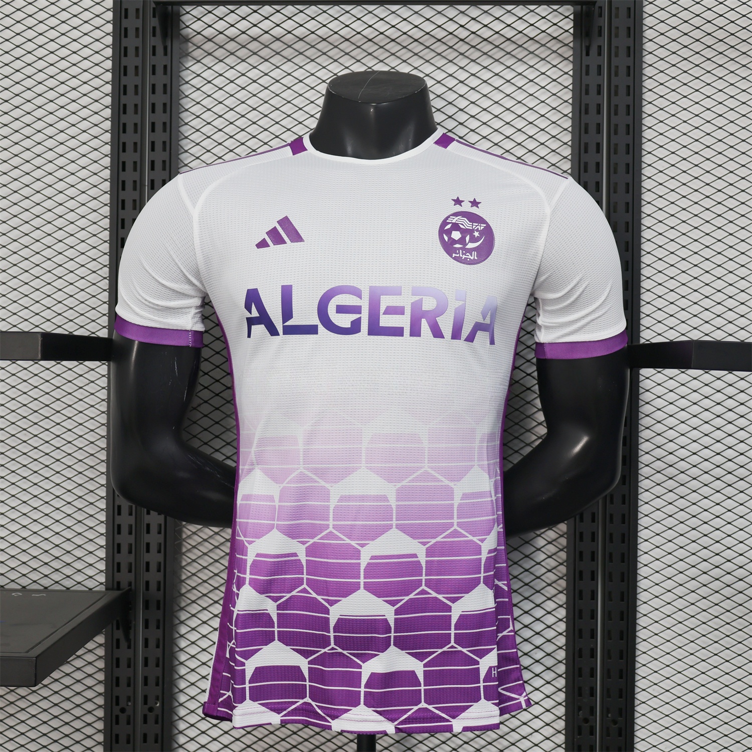 Algeria 25-26 White Purple Gradient with Hexagonal Pattern Jersey - Player Version - UnitedFutballJersey