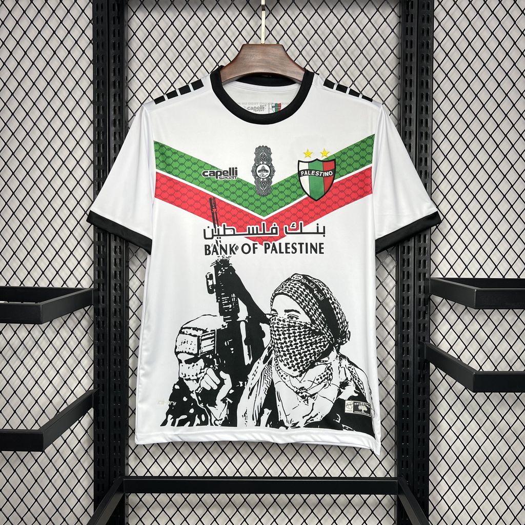 Club Deportivo Palestino 24-25 White Graffiti Jersey - Fans Version - UnitedFutballJersey