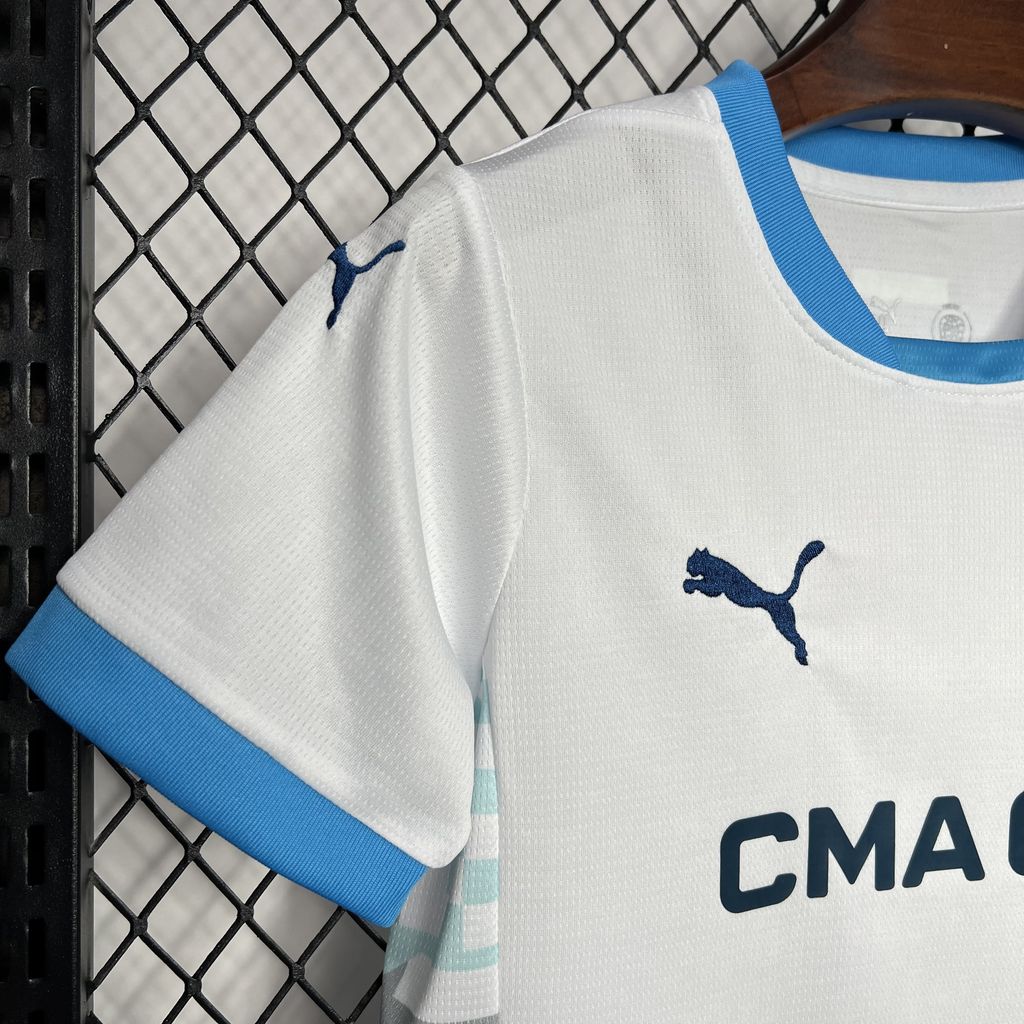 Marseille 24-25 Home Stadium Kids Kit - UnitedFutballJersey