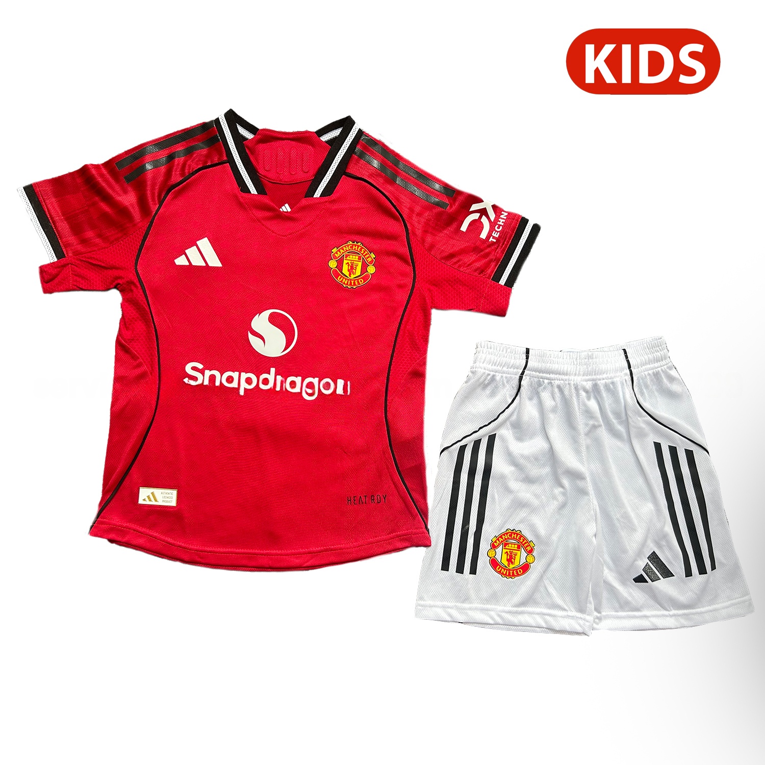 Manchester United 25-26 Home Kids Kit - Player Version - UnitedFutballJersey