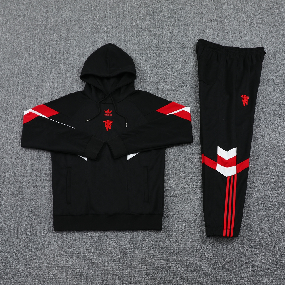 Manchester United 24-25 Originals LFSTLR Training Hoodie Set - Black - UnitedFutballJersey