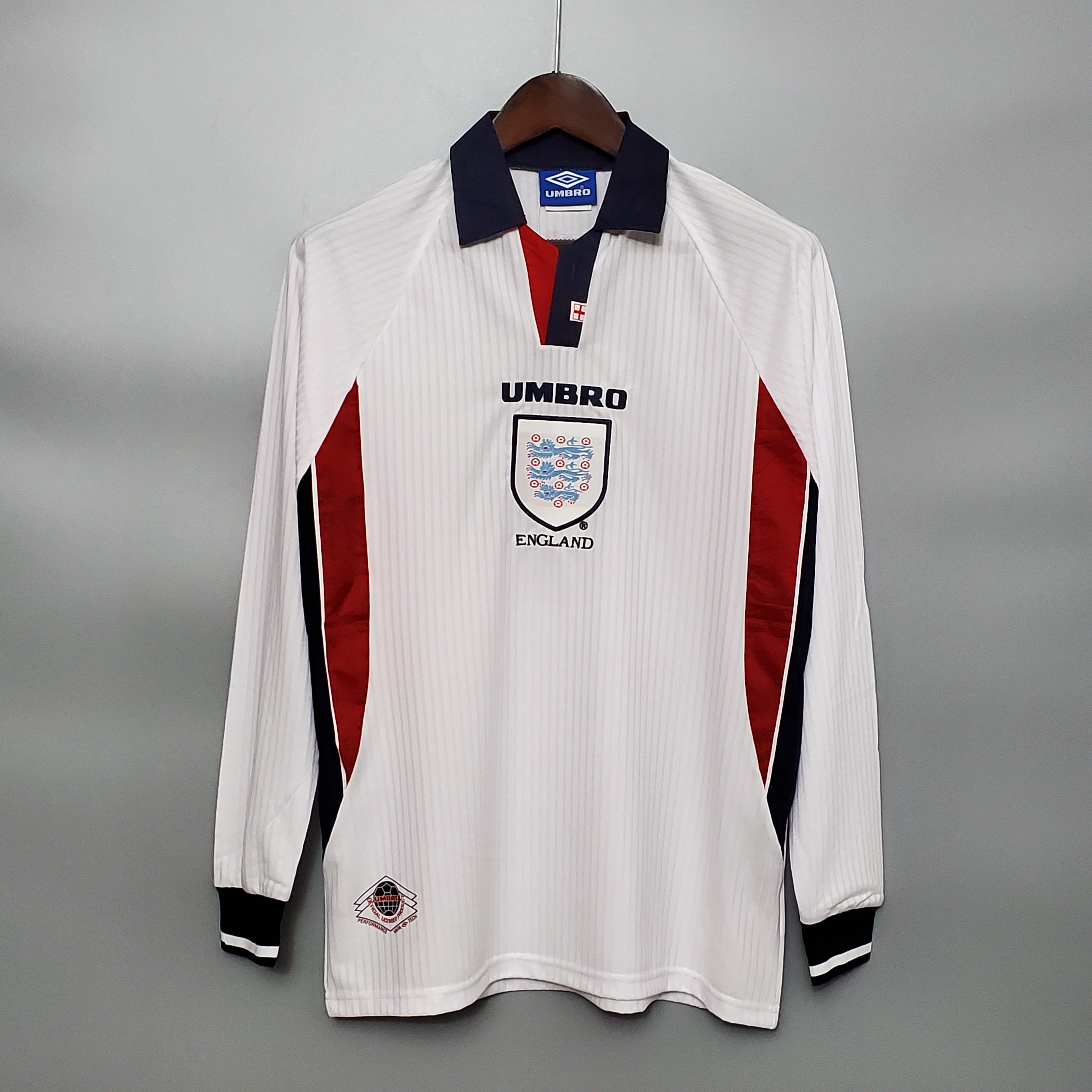 Retro England 1998 Home Stadium Long Sleeve Jersey - UnitedFutballJersey
