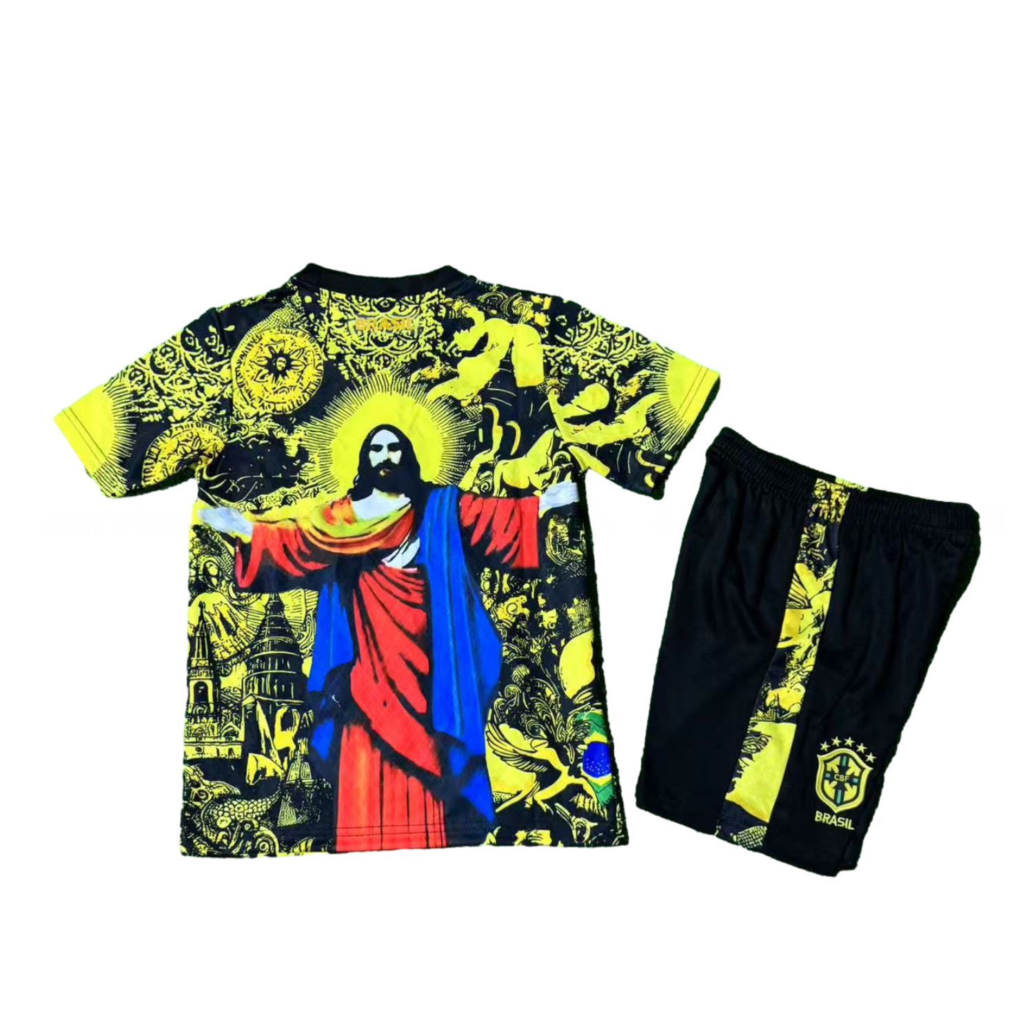 Brazil 25-26 Red Jesus Yellow Special Kids Kit - UnitedFutballJersey