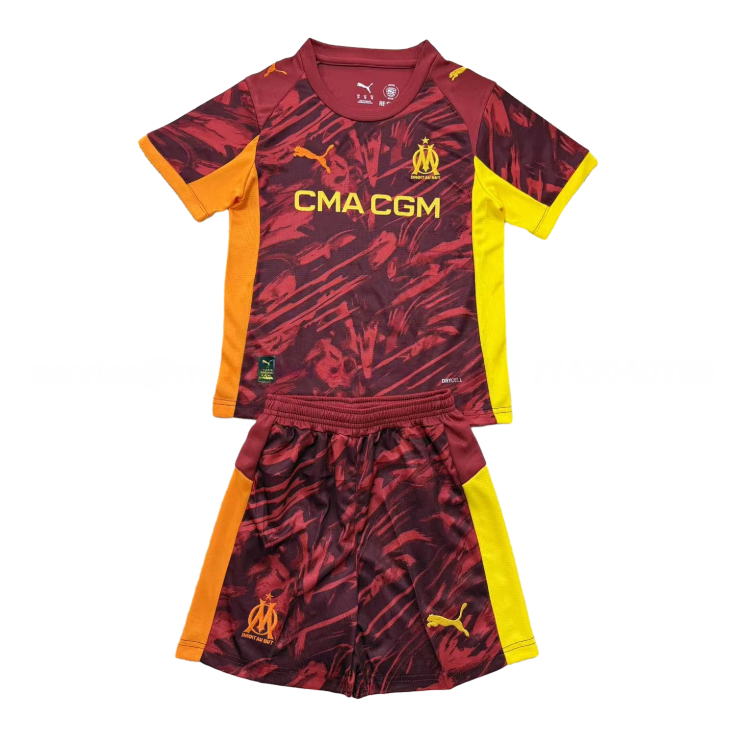 Marseille 25-26 Deep Red Goalkeeper Men's Adult Jersey Set - Fans Version - UnitedFutballJersey