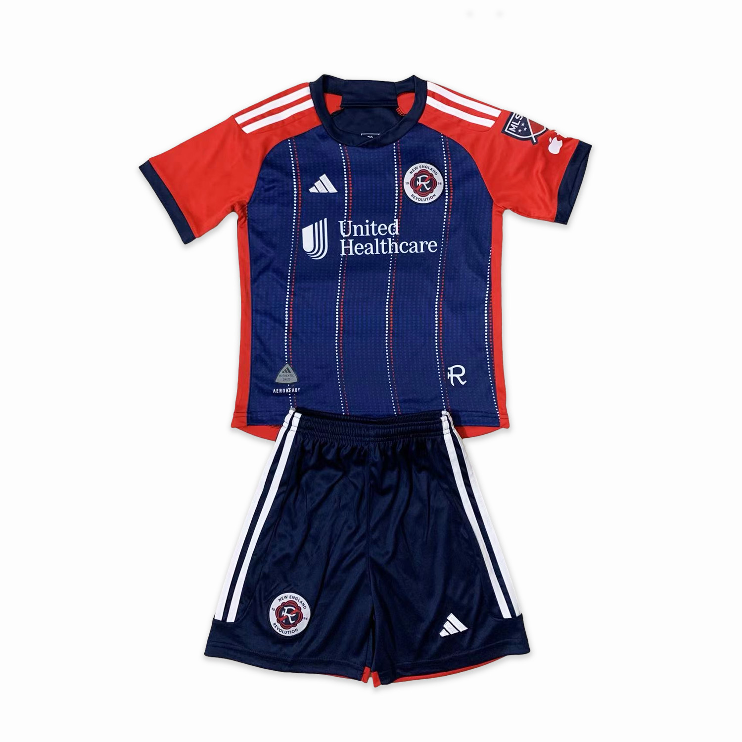 New England Revolution 2024 Home Stadium Kids Kit - UnitedFutballJersey