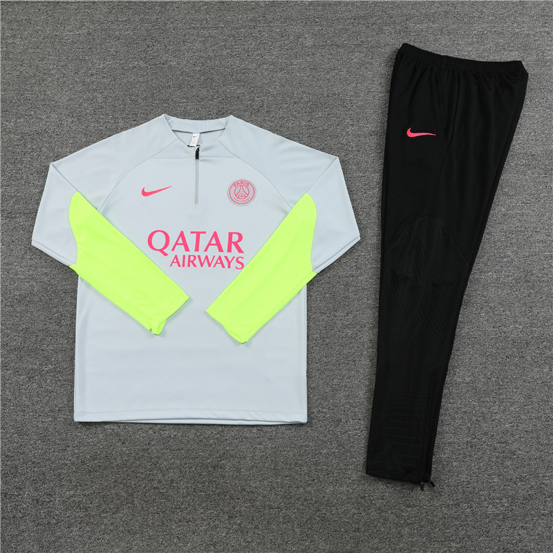 Paris Saint-Germain PSG 23-24 Long Sleeve Training Set -Light Grey - UnitedFutballJersey
