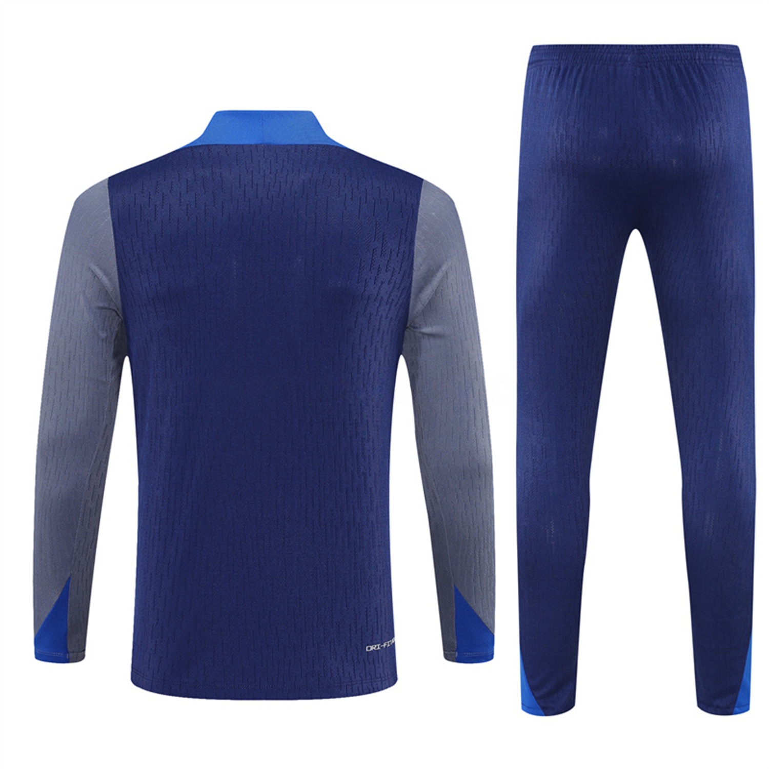 Paris Saint-Germain PSG 25-26 Kid Long Sleeves Training Set - Royal Blue Gray Sleeves Top & Royal Blue Pants - UnitedFutballJersey