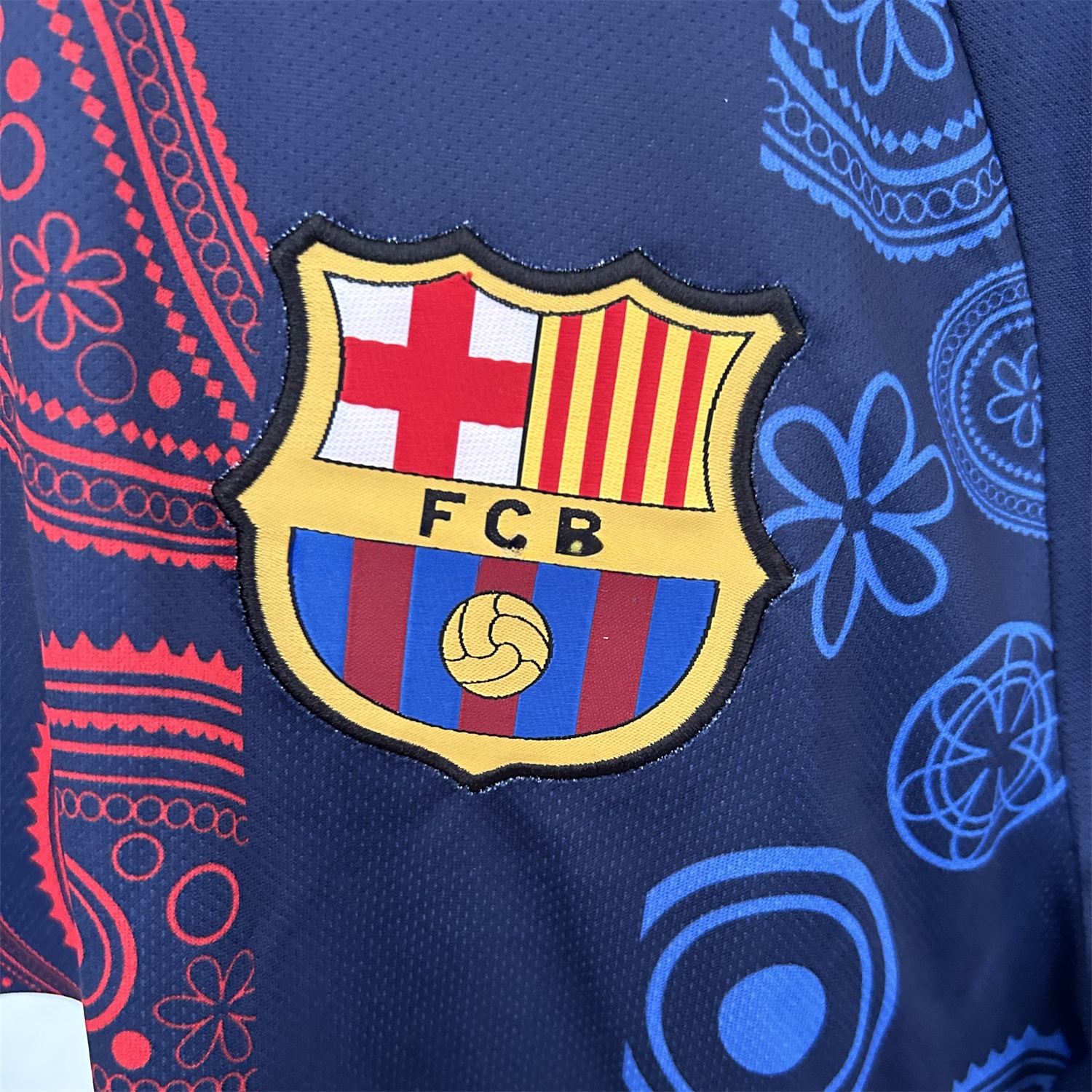 Barcelona 25-26 Paisley Patterns Blue Special Edition Jersey - Fans Version - UnitedFutballJersey