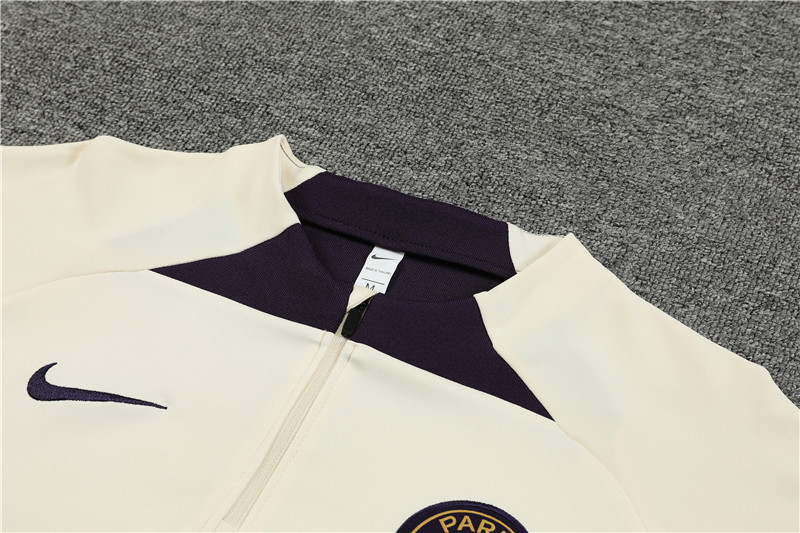 Paris Saint-Germain PSG 23-24 Long Sleeve Training Set -Creamy White - UnitedFutballJersey