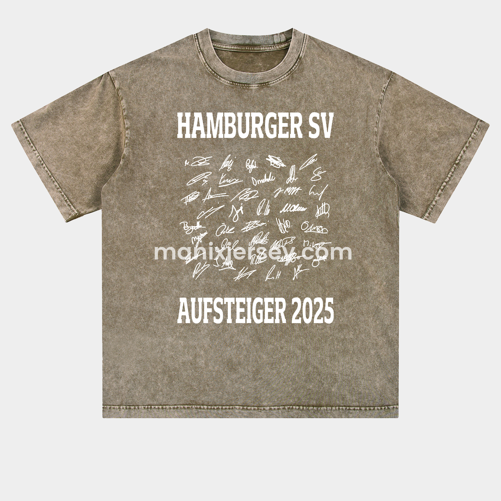 Hamburger SV AUFSTIEG 2025 Team Signatures Oversized Washed T-Shirt - UnitedFutballJersey