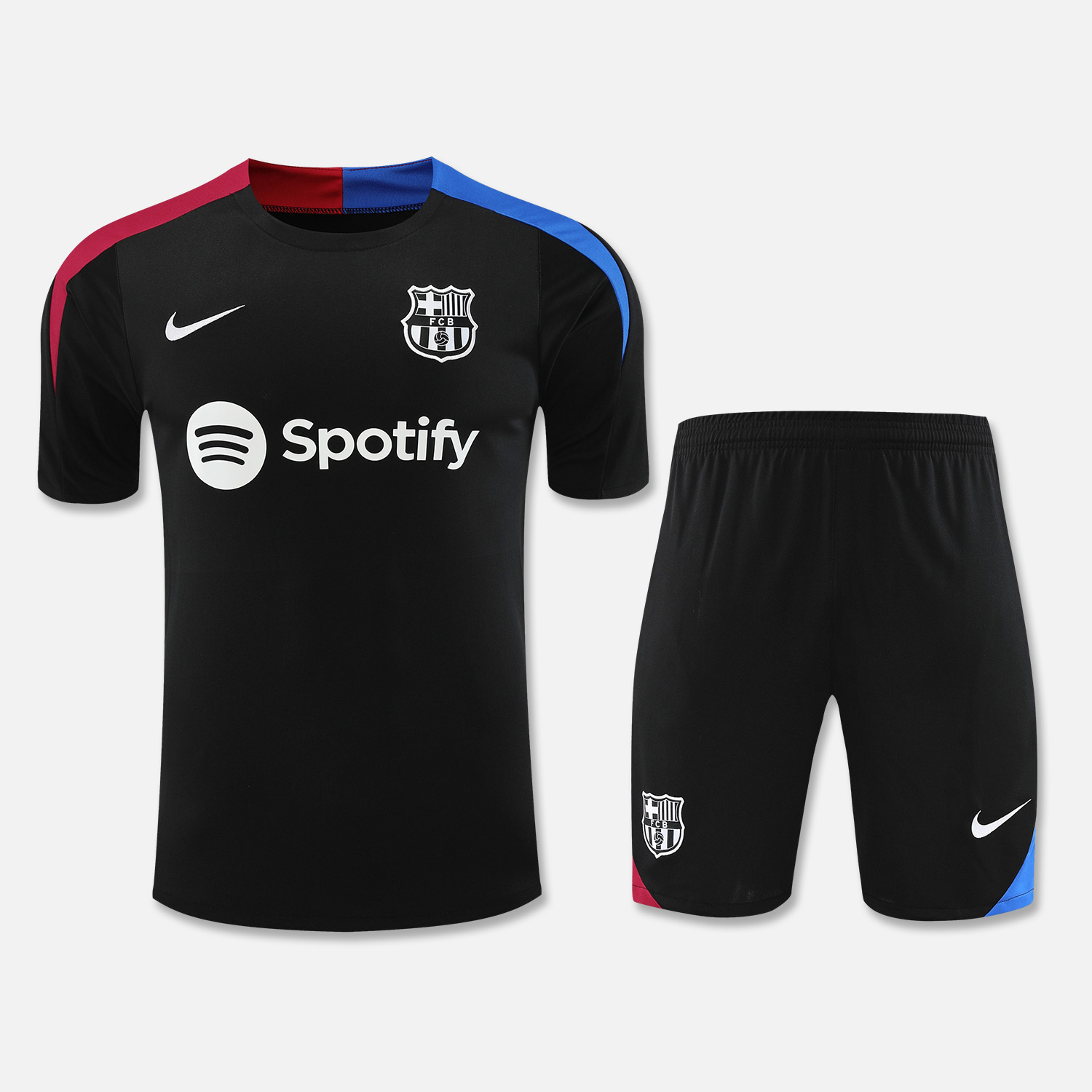 B.A.R.S.A 24-25 Short-Sleeve Training Set - Black Top & Shorts - UnitedFutballJersey