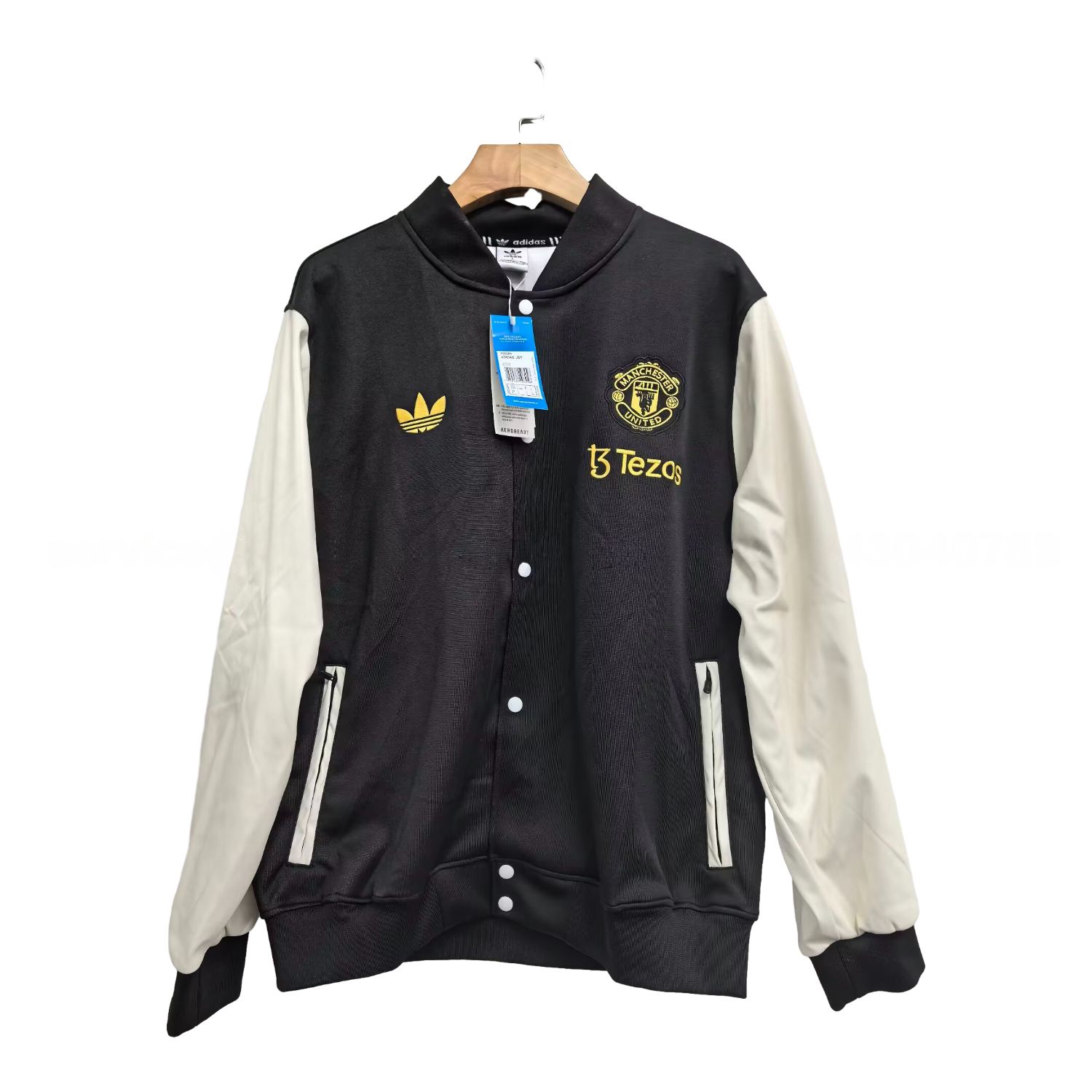 Manchester United 25-26 Throwback Windbreaker Jacket - Black And White - UnitedFutballJersey