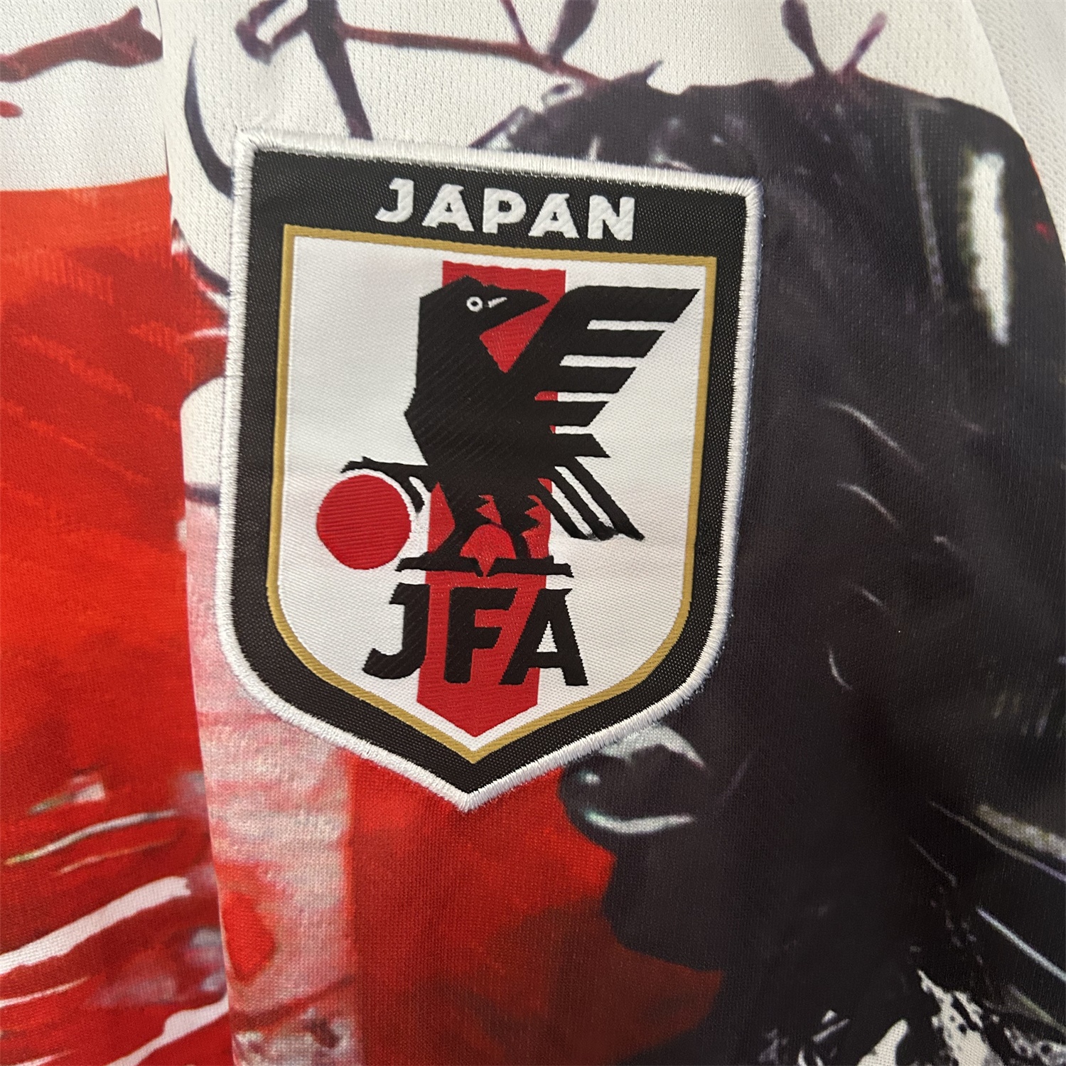 Japan 25-26 Black Samurai Silhouette White Jersey - Fans Version - UnitedFutballJersey
