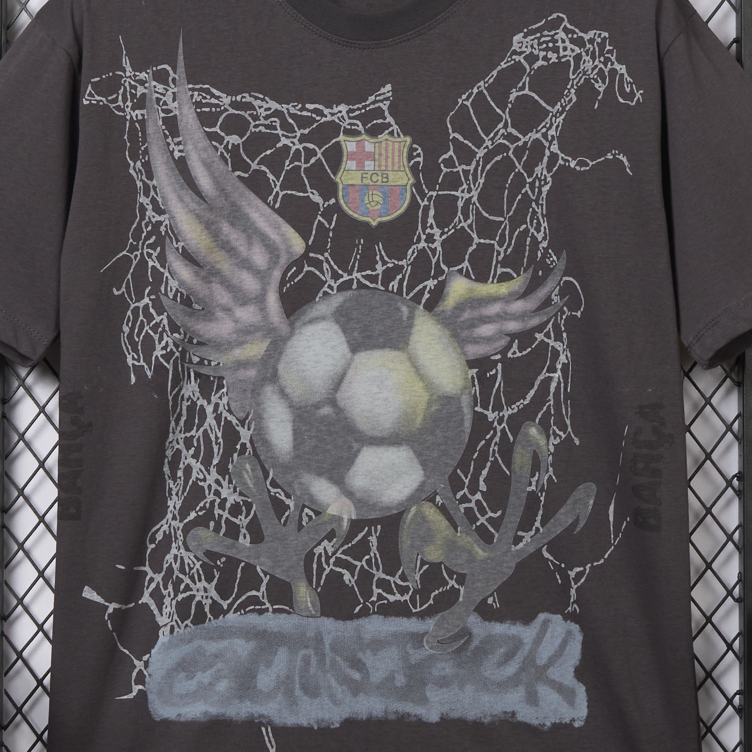 B.A.R.S.A x Travis Scott 24-25 Football Eagle Pattern Dark Grey T-shirt - UnitedFutballJersey