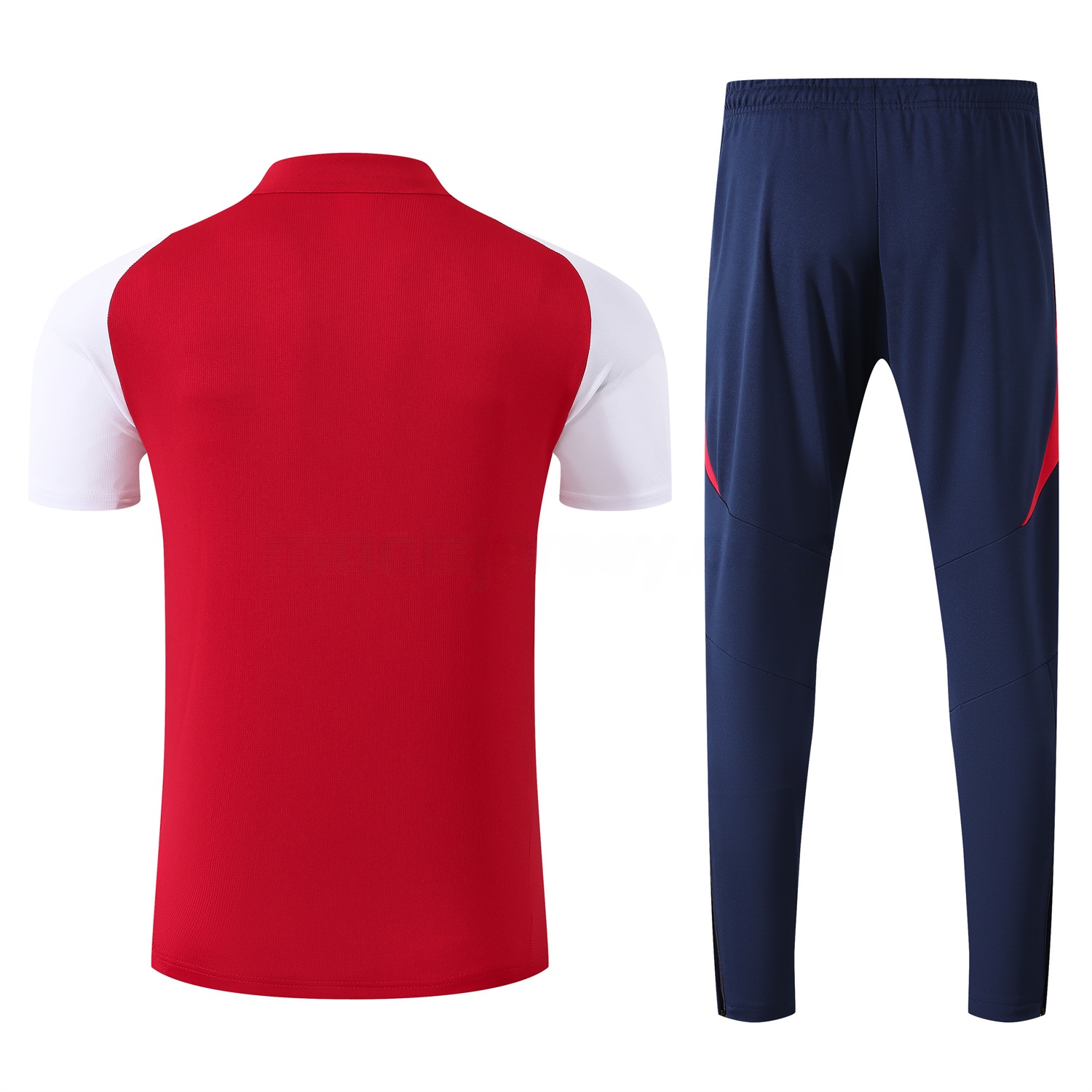 Arsenal 25-26 POLO Short-Sleeve Training Set - Red Top and Deep Blue Pants - UnitedFutballJersey