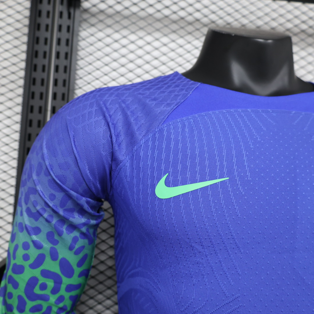 Brazil 22-23 Away Long Sleeve Jersey - Player Version - UnitedFutballJersey