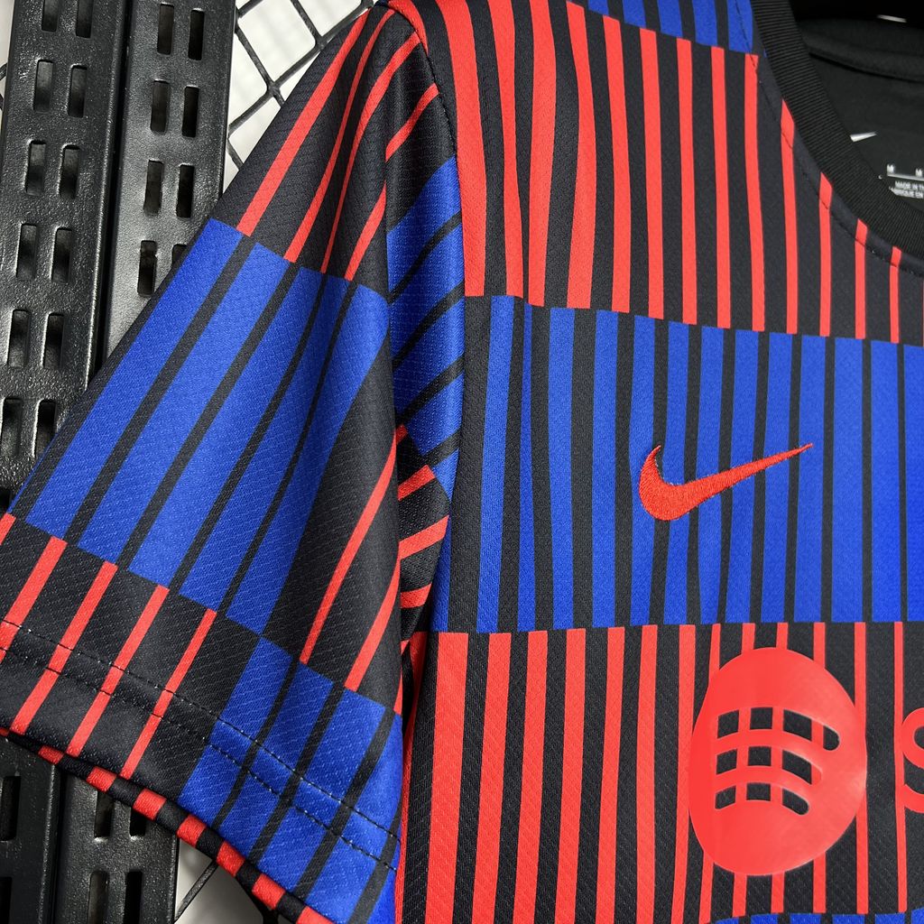 Barcelona 24-25 Stripe Pre-Match Training Jersey - Fans Version - UnitedFutballJersey